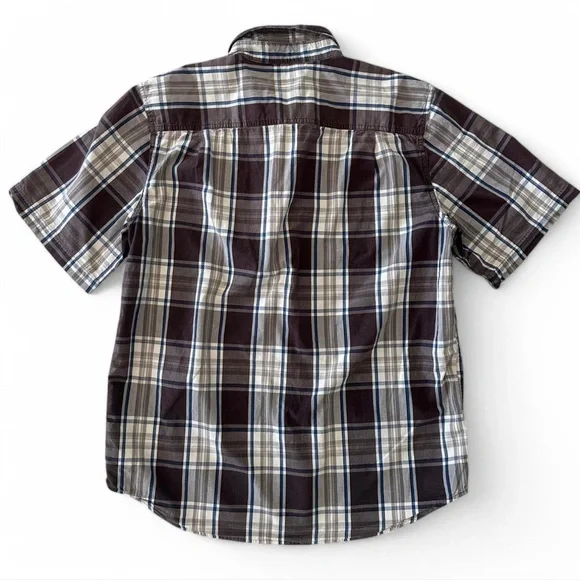 Carhartt Men’s Brown Plaid Shirt L Relaxed‎ Fit Cotton Work Casual Button Down - Picture 2 of 5